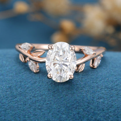 Oval Vintage Cluster Lab Grown Diamond Engagement Ring