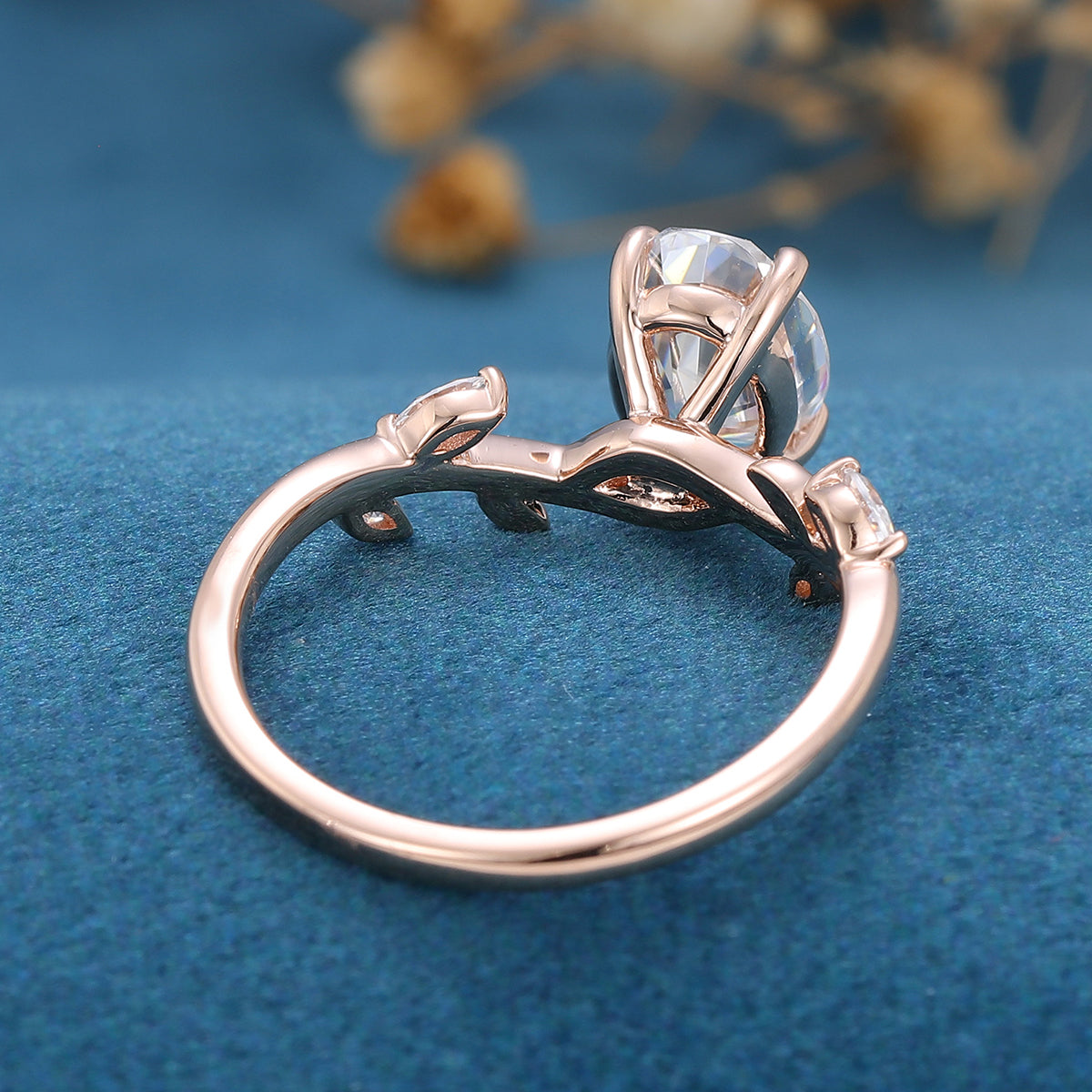 Oval Vintage Cluster Lab Grown Diamond Engagement Ring