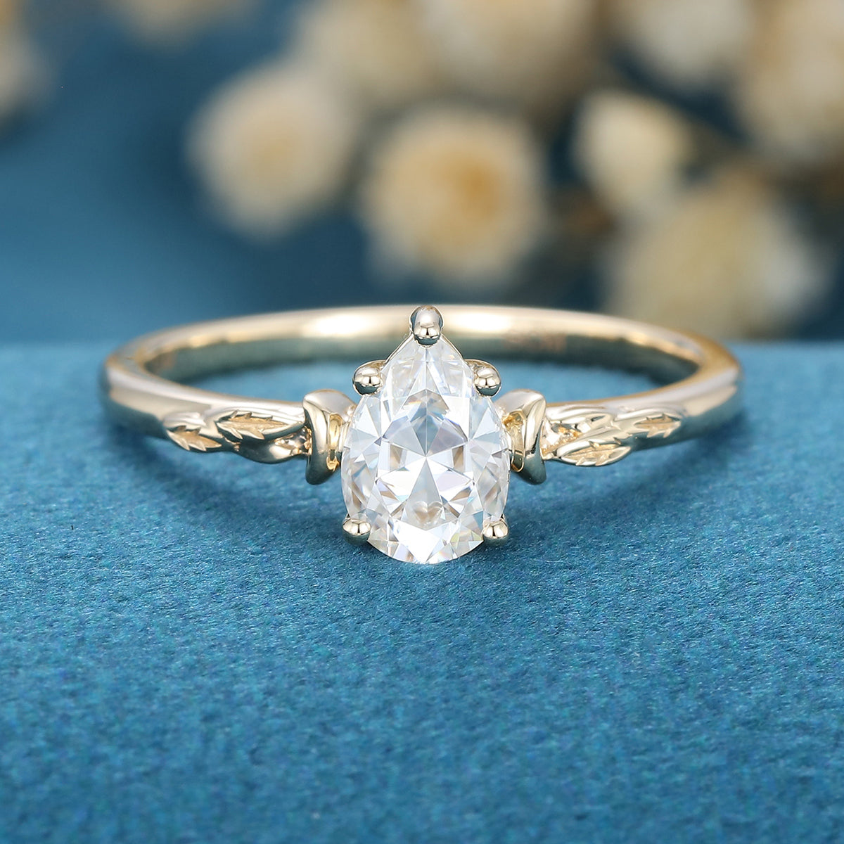 Pear Solitaire Lab Grown Diamond Engagement Ring