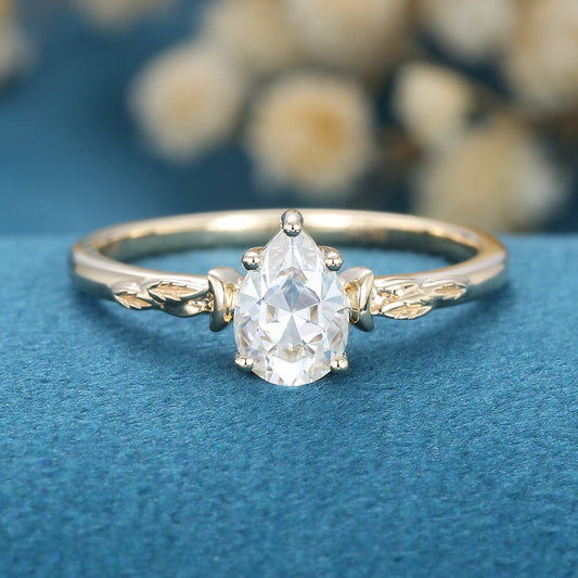 Pear Solitaire Lab Grown Diamond Engagement Ring