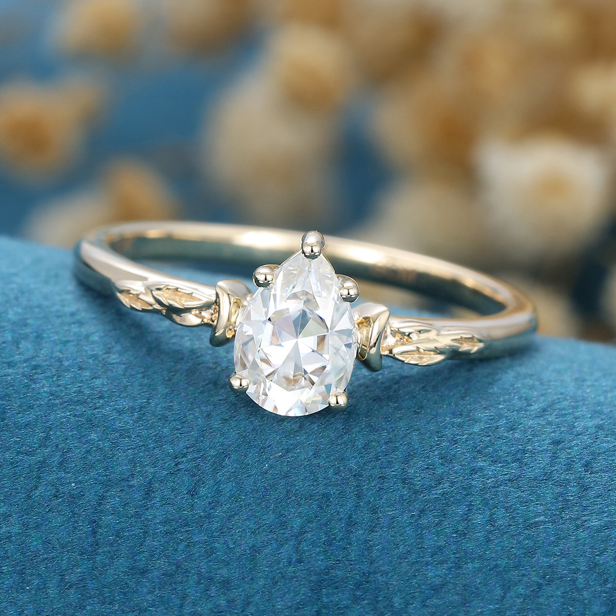 Pear Solitaire Lab Grown Diamond Engagement Ring