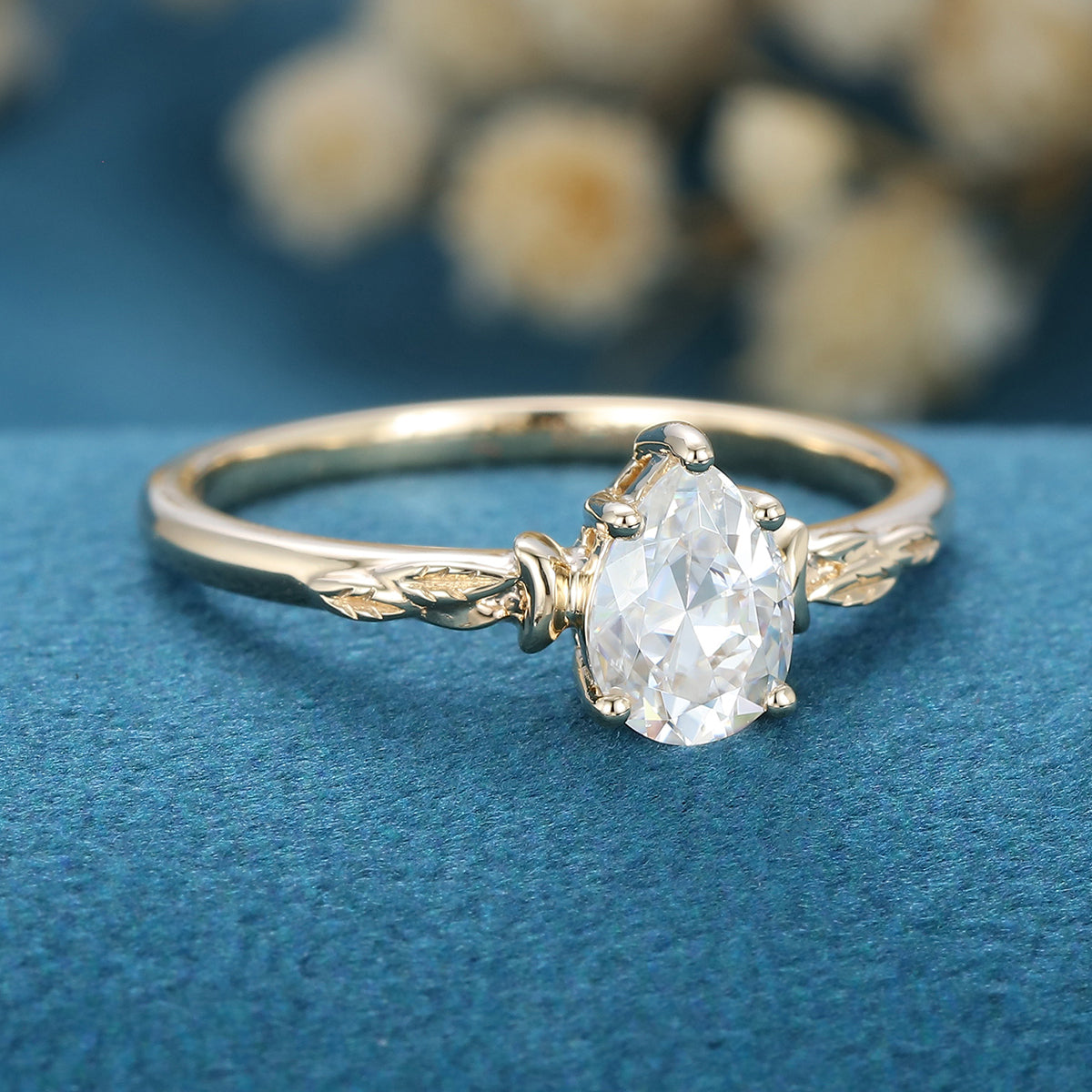 Pear Solitaire Lab Grown Diamond Engagement Ring