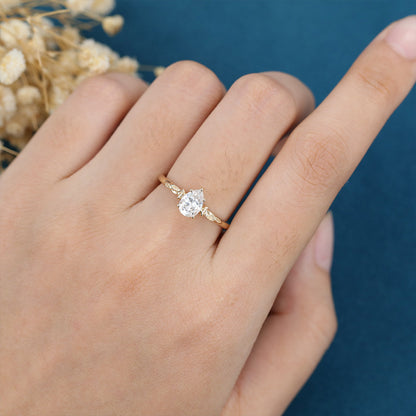 Pear Solitaire Lab Grown Diamond Engagement Ring