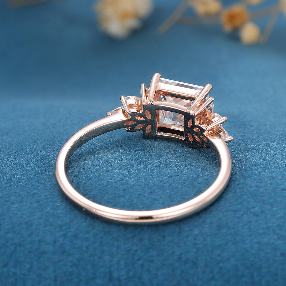Princess Cluster Lab Grown Diamond Engagement Ring