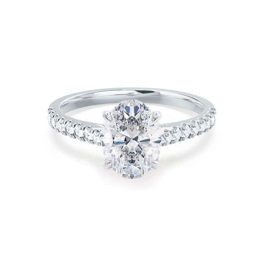 3.0 CT Oval Shaped Moissanite Solitaire Engagement Ring 5