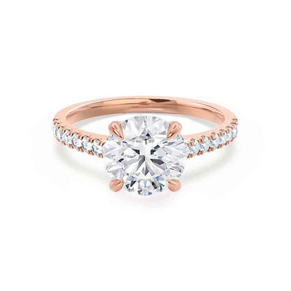 Round Pave Lab Grown Diamond Engagement Ring