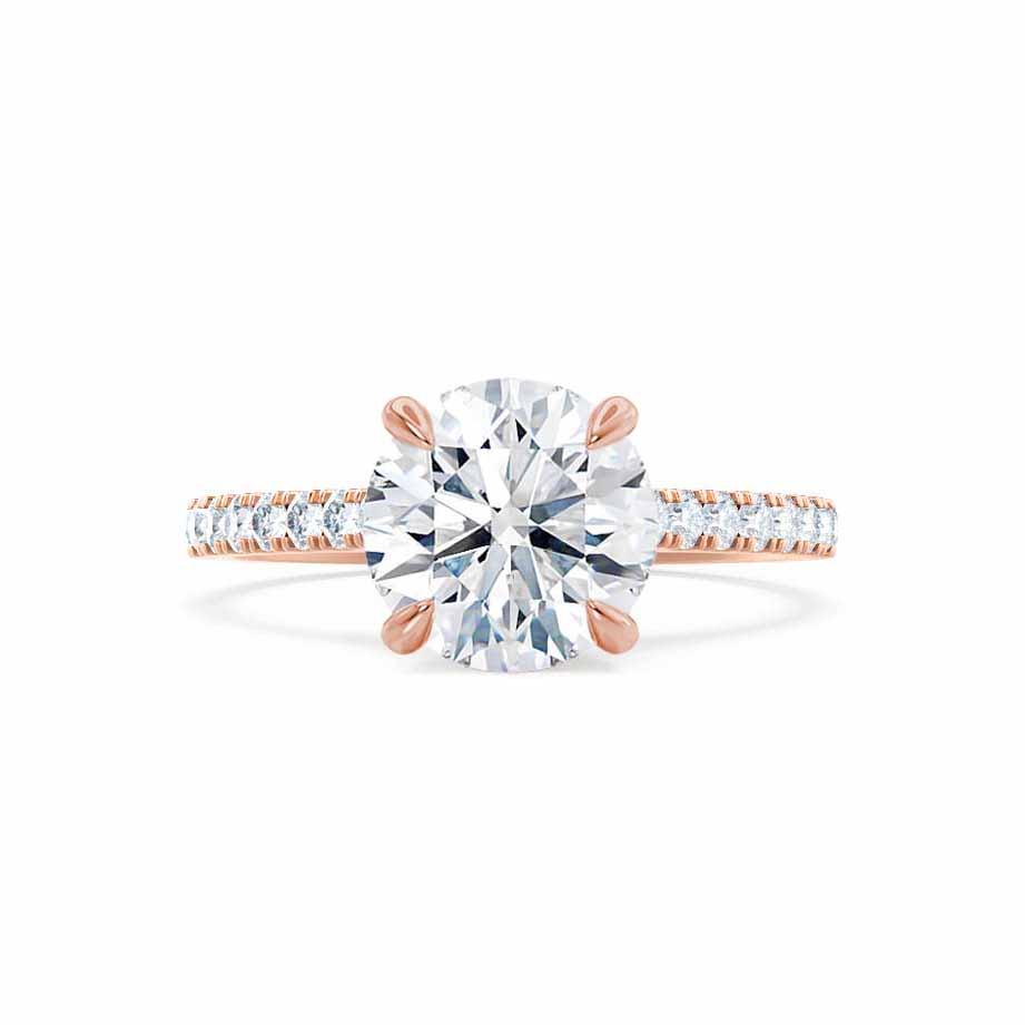 Round Pave Lab Grown Diamond Engagement Ring