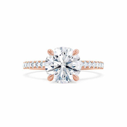 Round Pave Lab Grown Diamond Engagement Ring