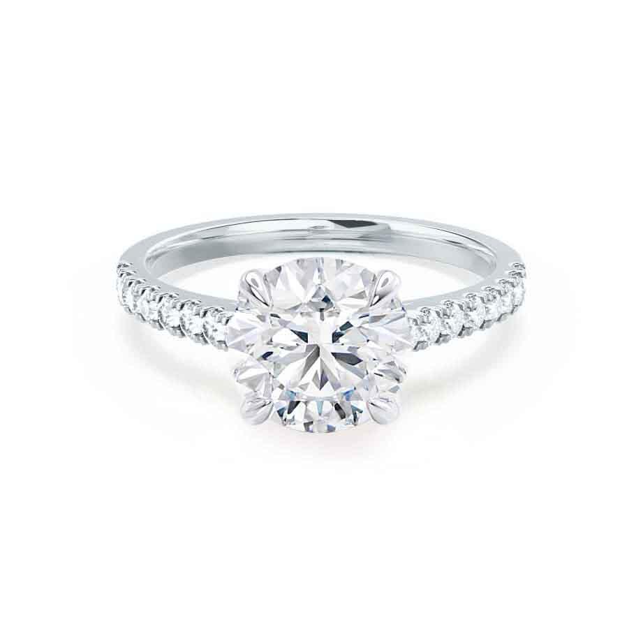 Round Pave Lab Grown Diamond Engagement Ring