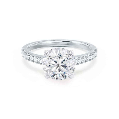 Round Pave Lab Grown Diamond Engagement Ring