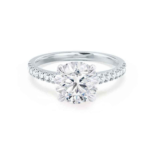 Round Pave Lab Grown Diamond Engagement Ring