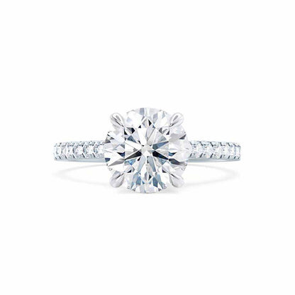 Round Pave Lab Grown Diamond Engagement Ring