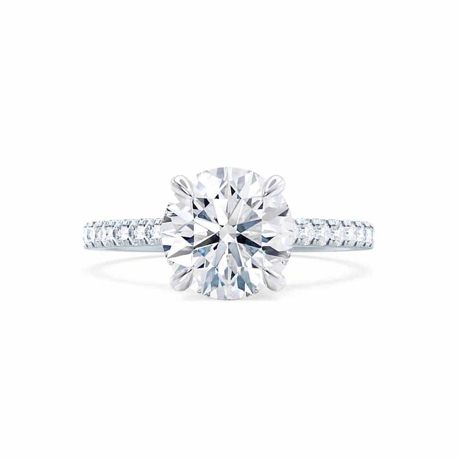 Round Pave Lab Grown Diamond Engagement Ring