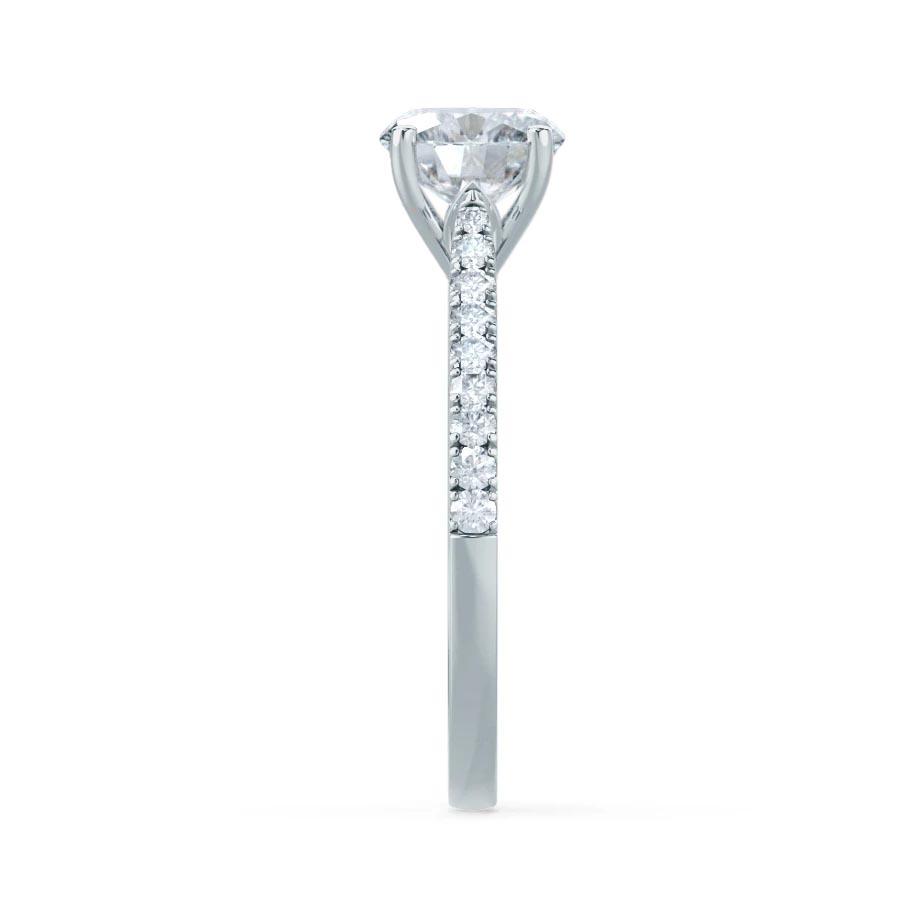 Round Pave Lab Grown Diamond Engagement Ring