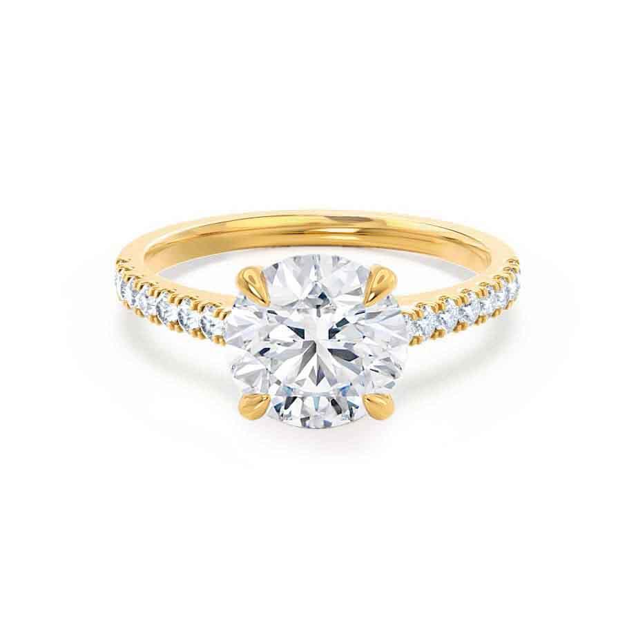 Round Pave Lab Grown Diamond Engagement Ring