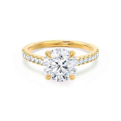 Round Pave Lab Grown Diamond Engagement Ring