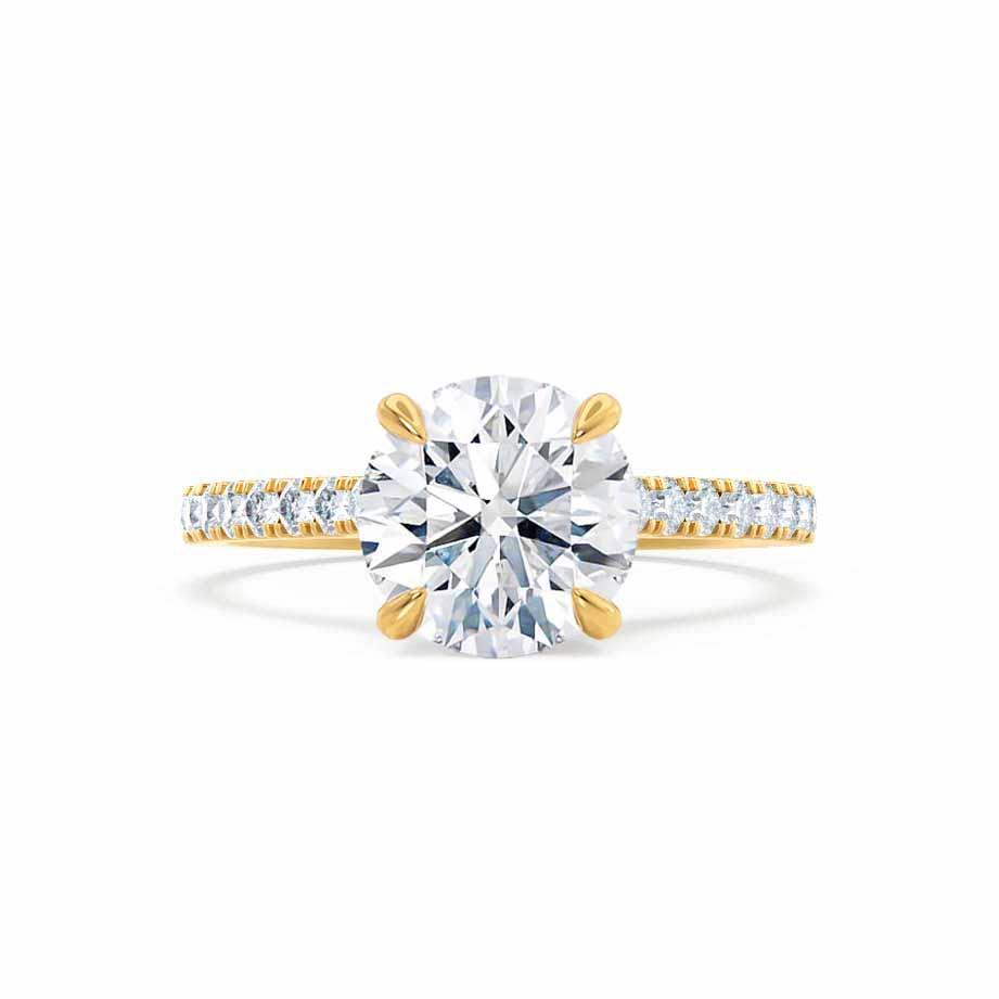 Round Pave Lab Grown Diamond Engagement Ring
