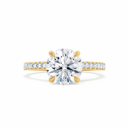 Round Pave Lab Grown Diamond Engagement Ring