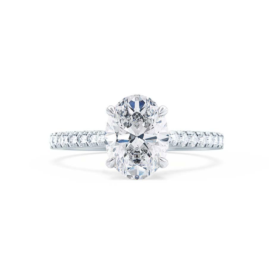 3.0 CT Oval Shaped Moissanite Solitaire Engagement Ring 6