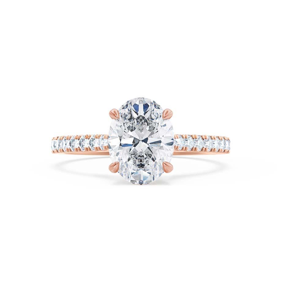 Oval Pave Lab Grown Diamond Engagement Ring