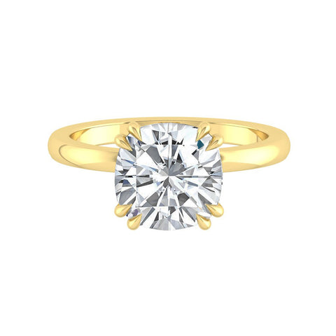 2.0 CT Cushion Cut Solitaire Moissanite Engagement Ring 9