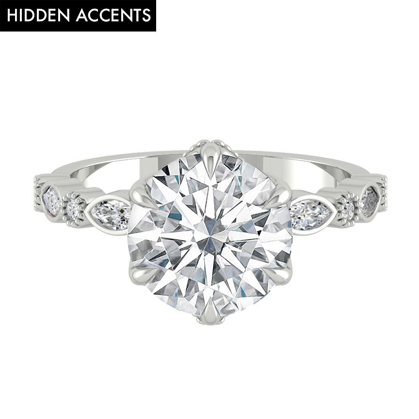 4.11 CT Round Cut Pave Moissanite Engagement Ring 5