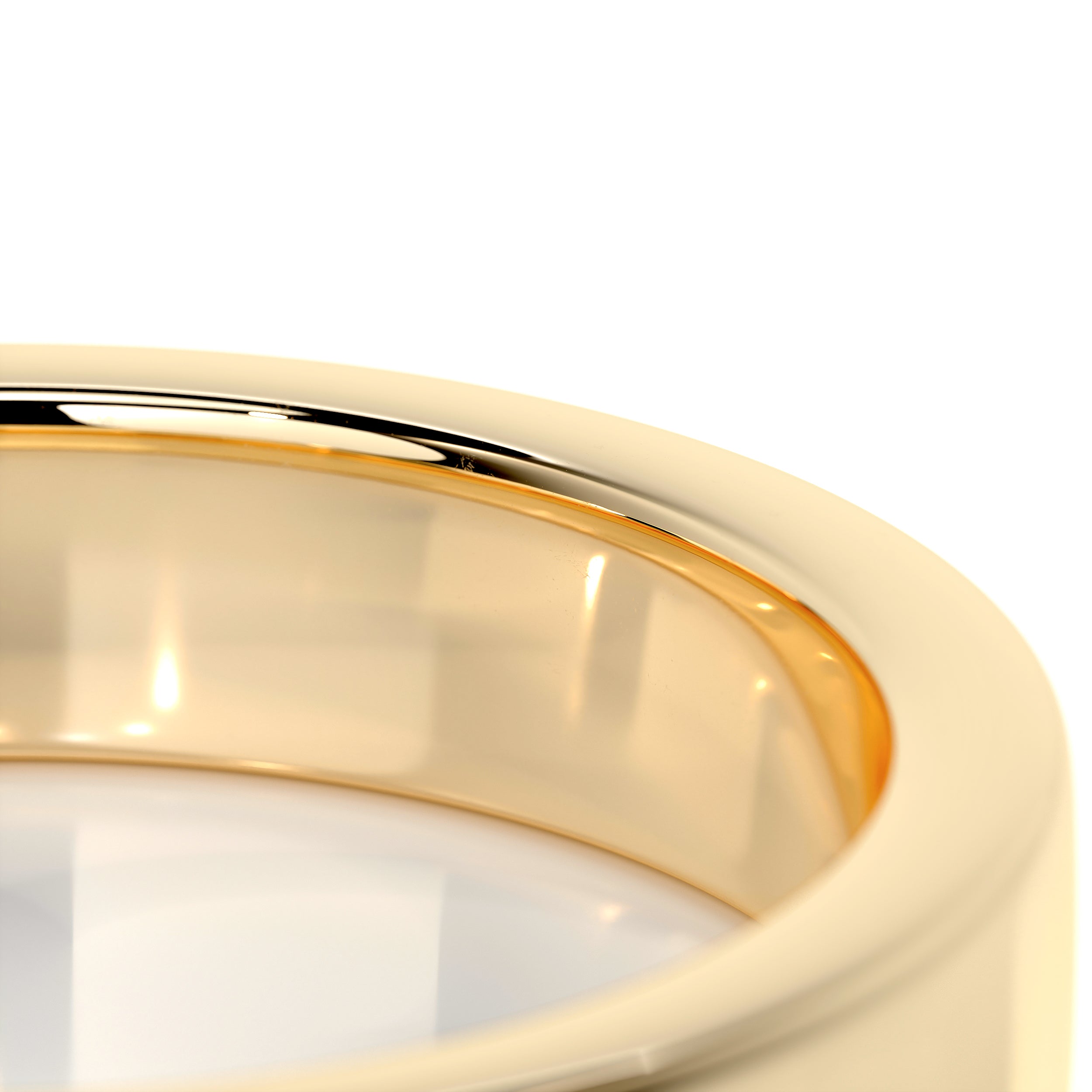 Polished Finish Yellow Gold Classic Men's Band 2