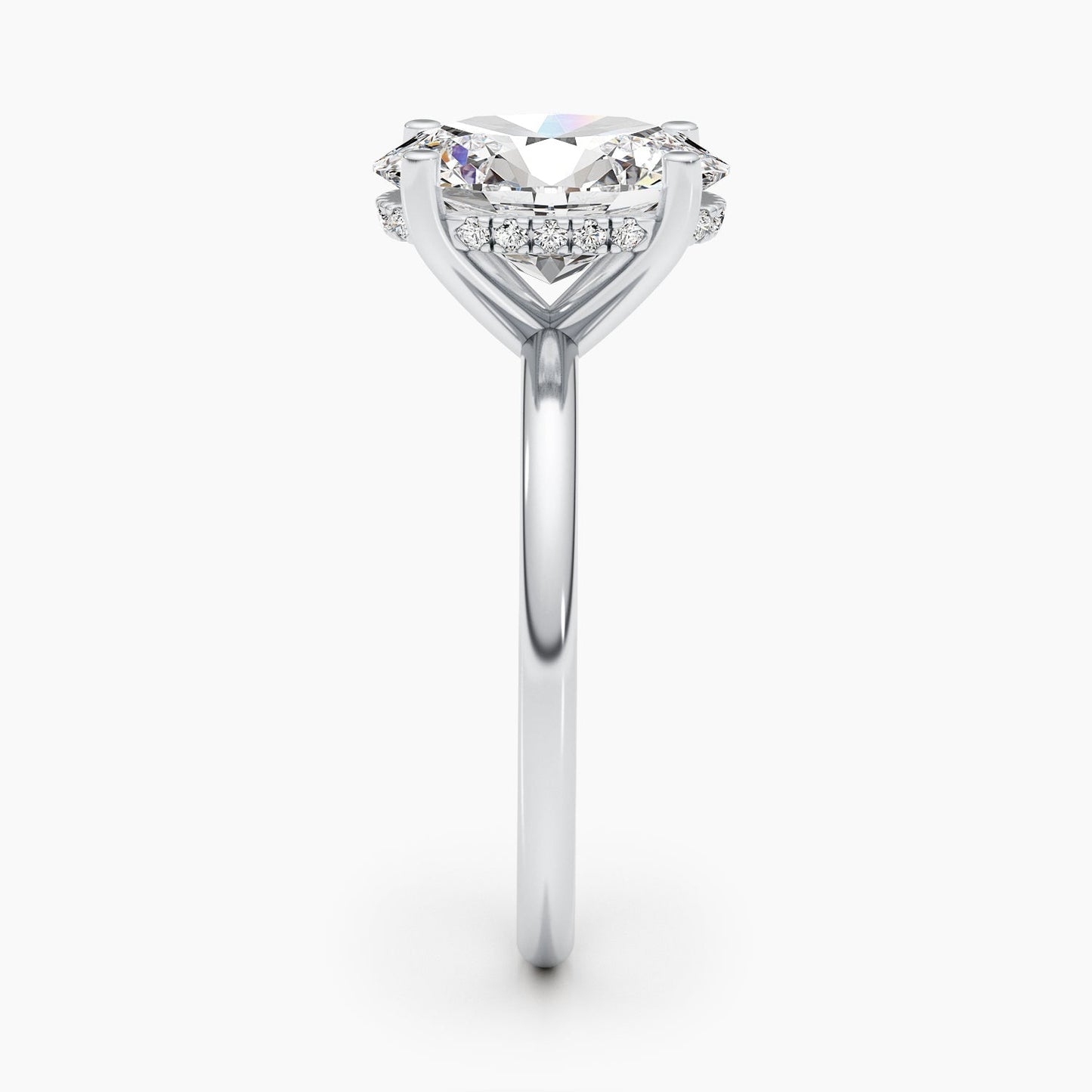 2.5 CT Oval Hidden Halo CVD G/VS Diamond Engagement Ring 3