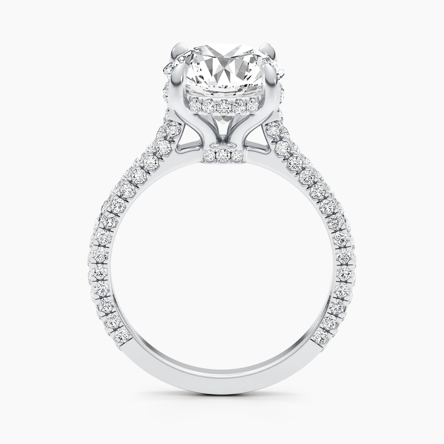 2.8 CT Round Hidden Halo CVD F/VS Diamond Engagement Ring 4