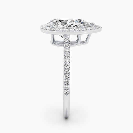 2.51 CT Pear Halo CVD F/VS  Diamond Engagement Ring 2