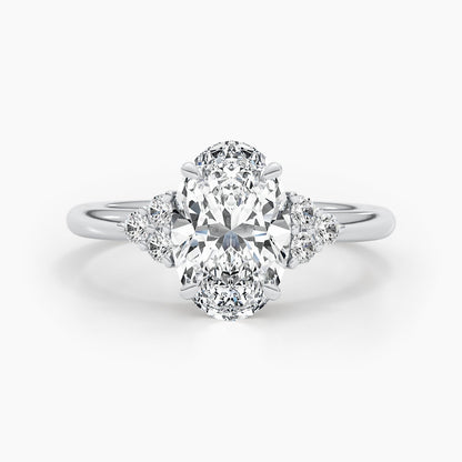 2.42 CT Oval Cut Cluster CVD G/VS Diamond Engagement Ring 1