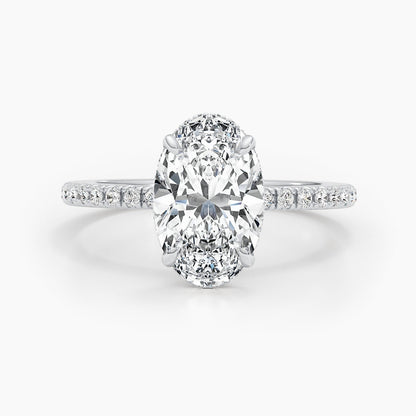 2.67 CT Oval Hidden Halo CVD G/VS Diamond Engagement Ring 1
