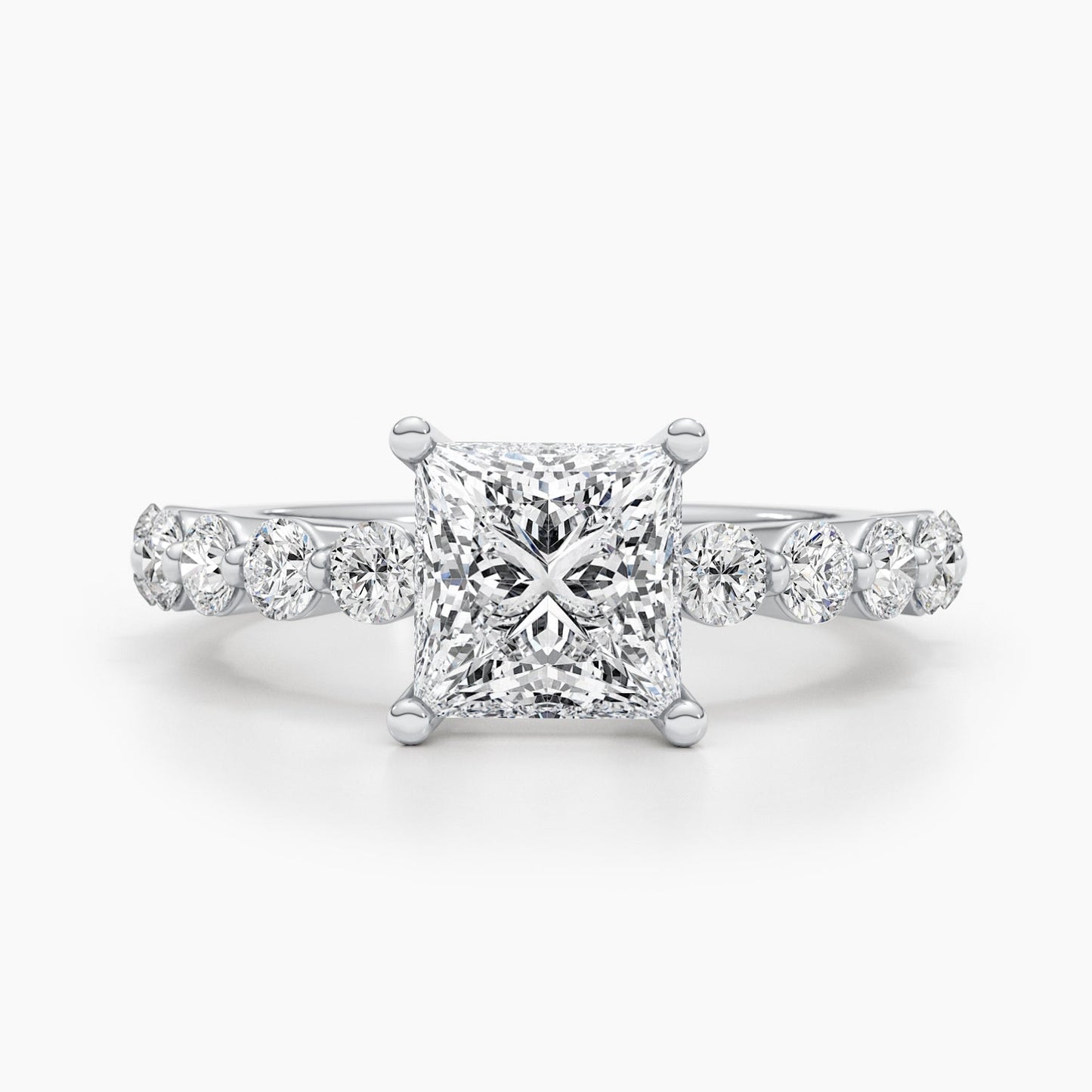 1.5 CT Princess Solitaire CVD F/VS Diamond Engagement Ring 1