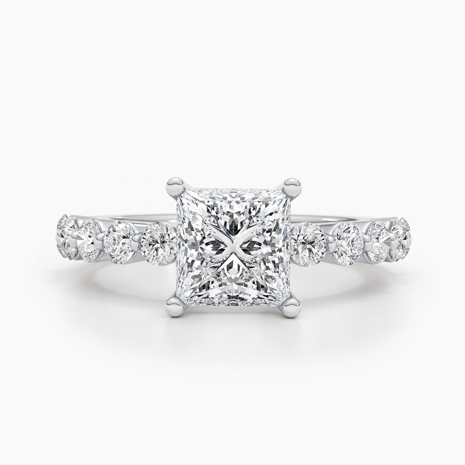 1.5 CT Princess Solitaire CVD F/VS Diamond Engagement Ring 1