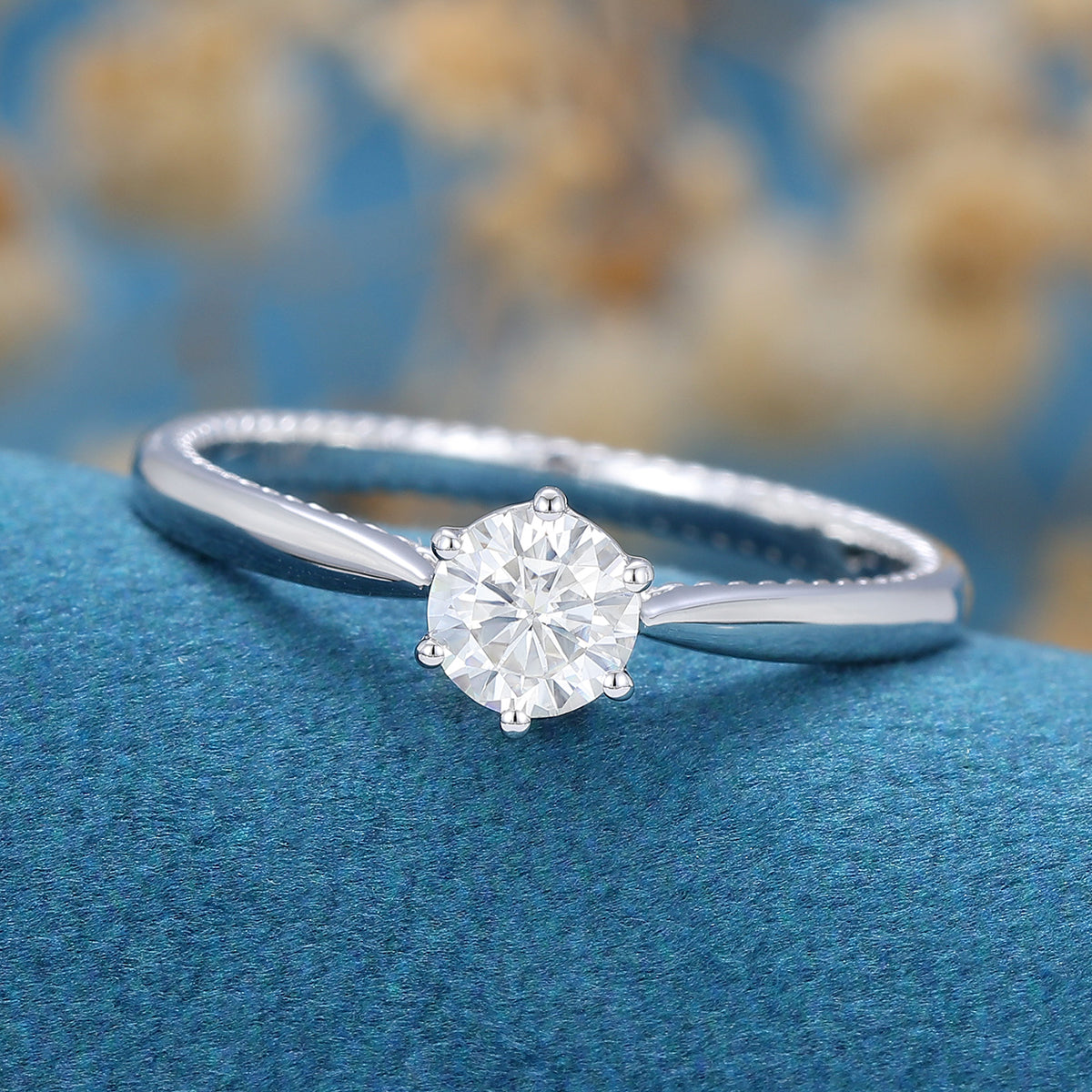 Round Solitaire Lab Grown Diamond Engagement Ring