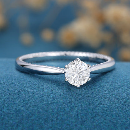 Round Solitaire Lab Grown Diamond Engagement Ring