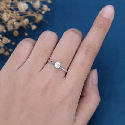Round Solitaire Lab Grown Diamond Engagement Ring