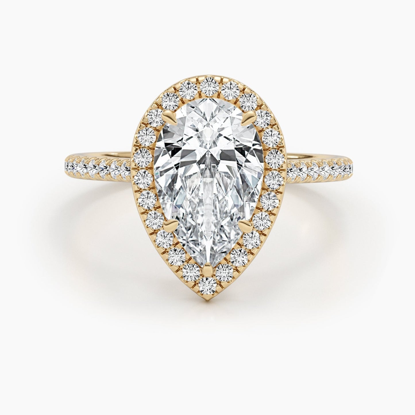 2.51 CT Pear Halo CVD F/VS  Diamond Engagement Ring 3
