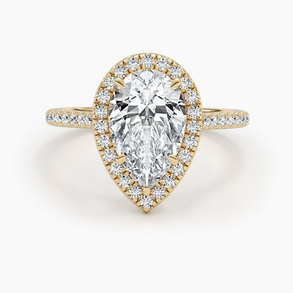 2.51 CT Pear Halo CVD F/VS  Diamond Engagement Ring 3