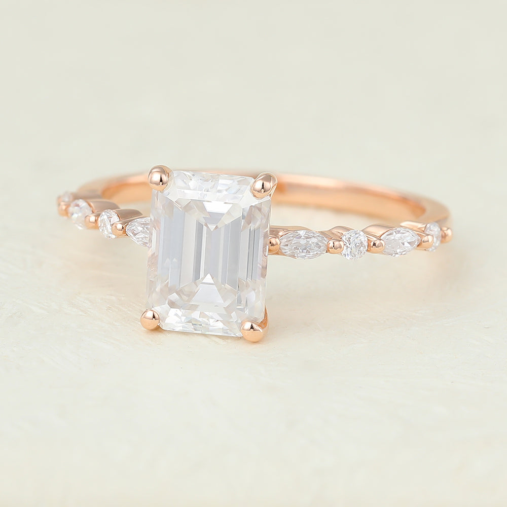 Emerald Pave Lab-Grown Diamond Engagement Ring