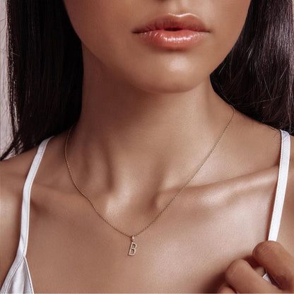 0.5 TCW Round Shape Moissanite Alphabatic Necklace