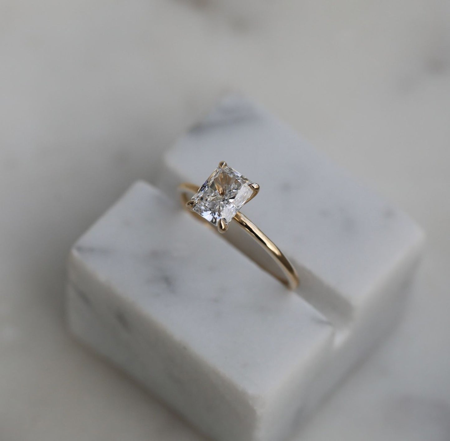 Radiant Solitaire Lab Grown Diamond Engagement Ring