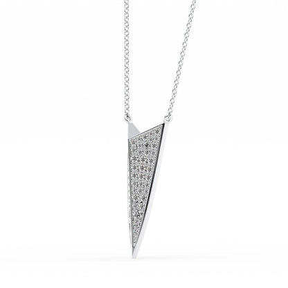 0.5 CT Carats Round Shape Moissanite Arrow Pave Necklace