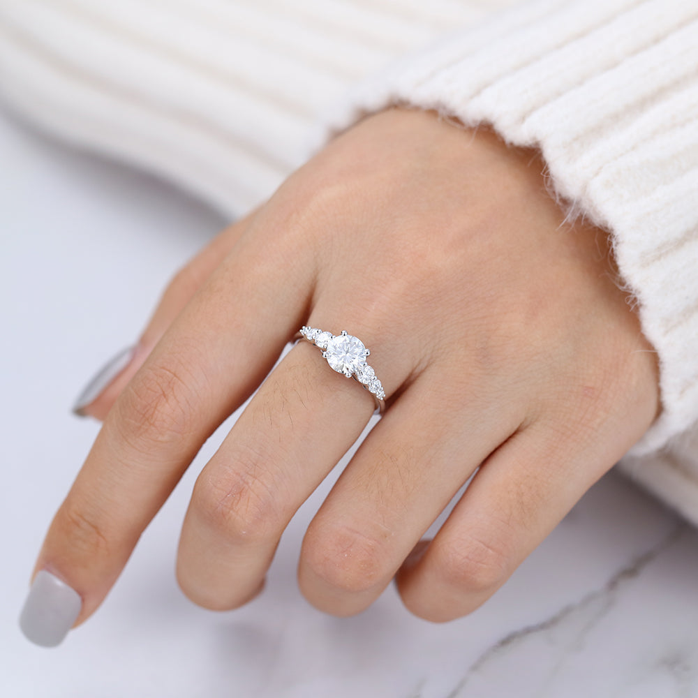 Round Pave Lab-Grown Diamond Engagement Ring