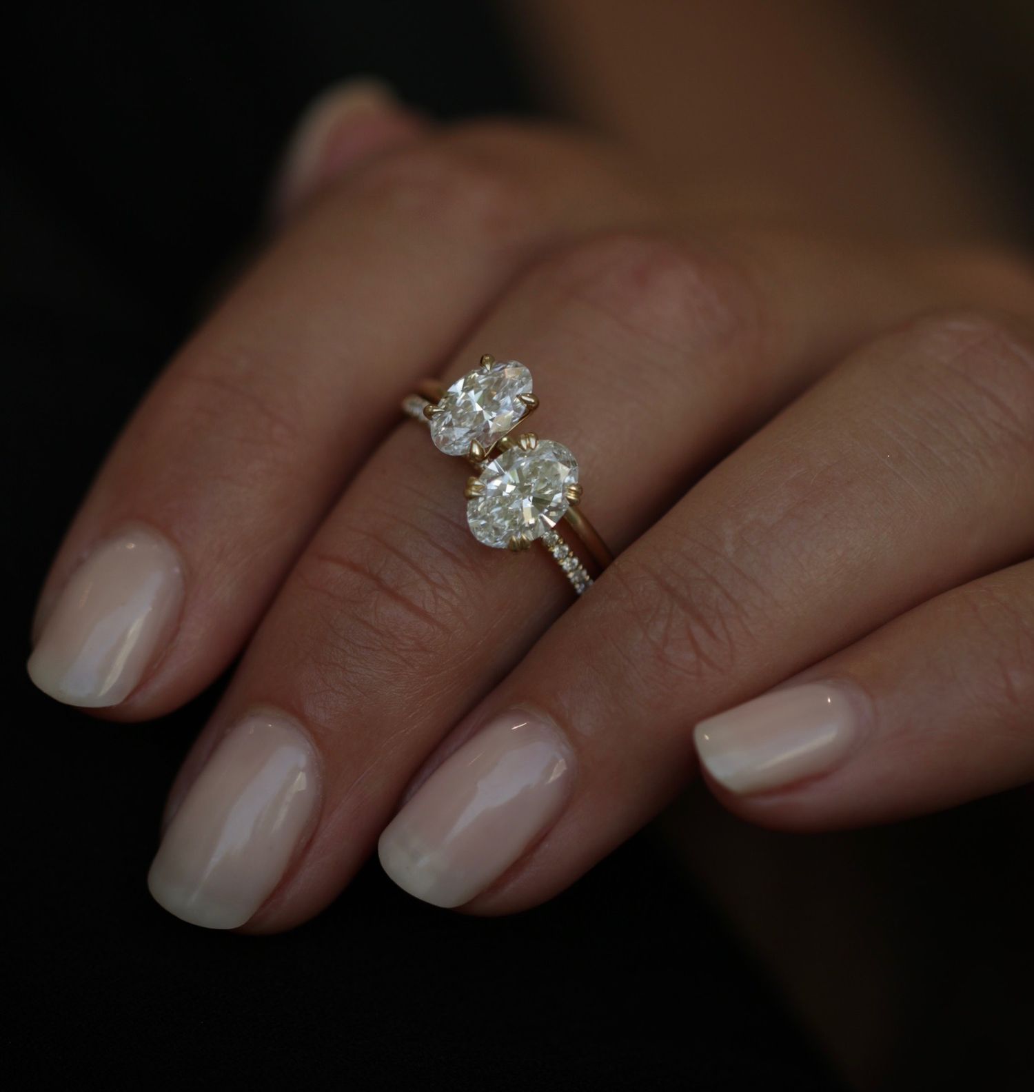 Oval Cut Pave Lab Grown Diamond Engagement Ring