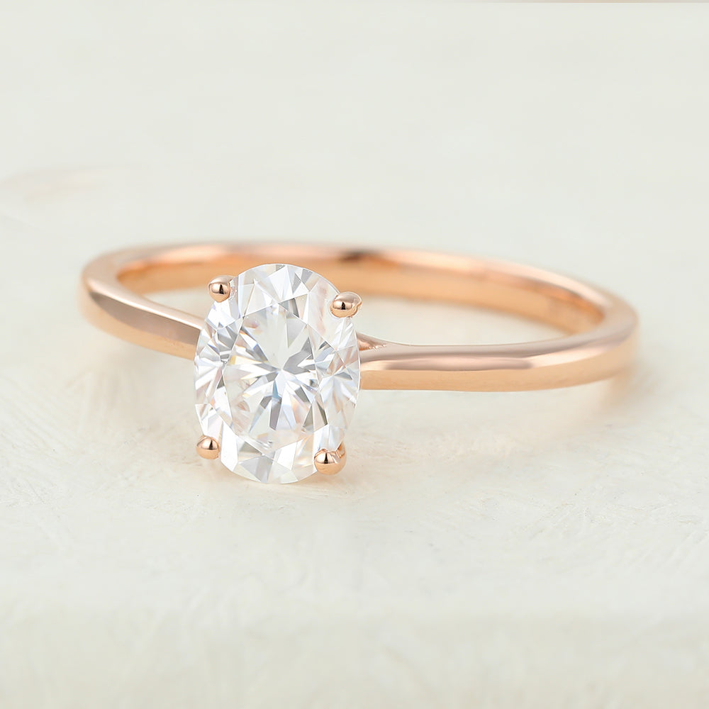 Oval Solitaire Lab-Grown Diamond Engagement Ring
