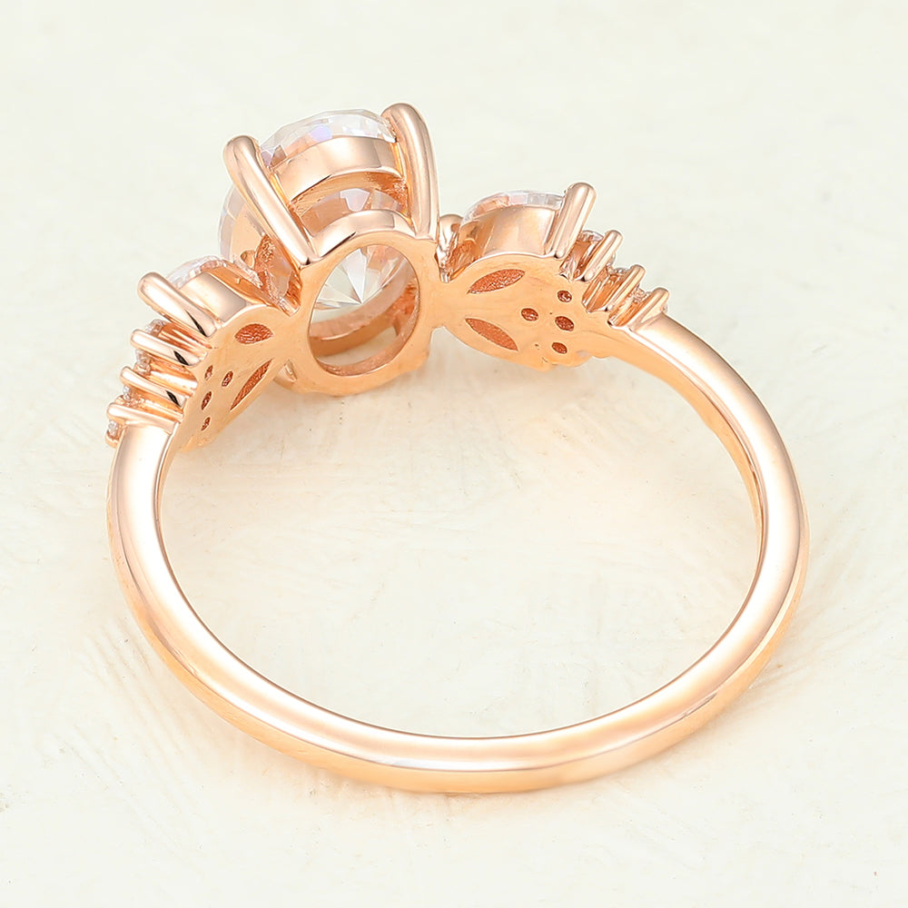 Oval Cluster Lab-Grown Diamond Engagement Ring