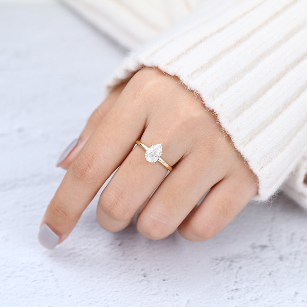 Pear Solitaire Lab-Grown Diamond Engagement Ring