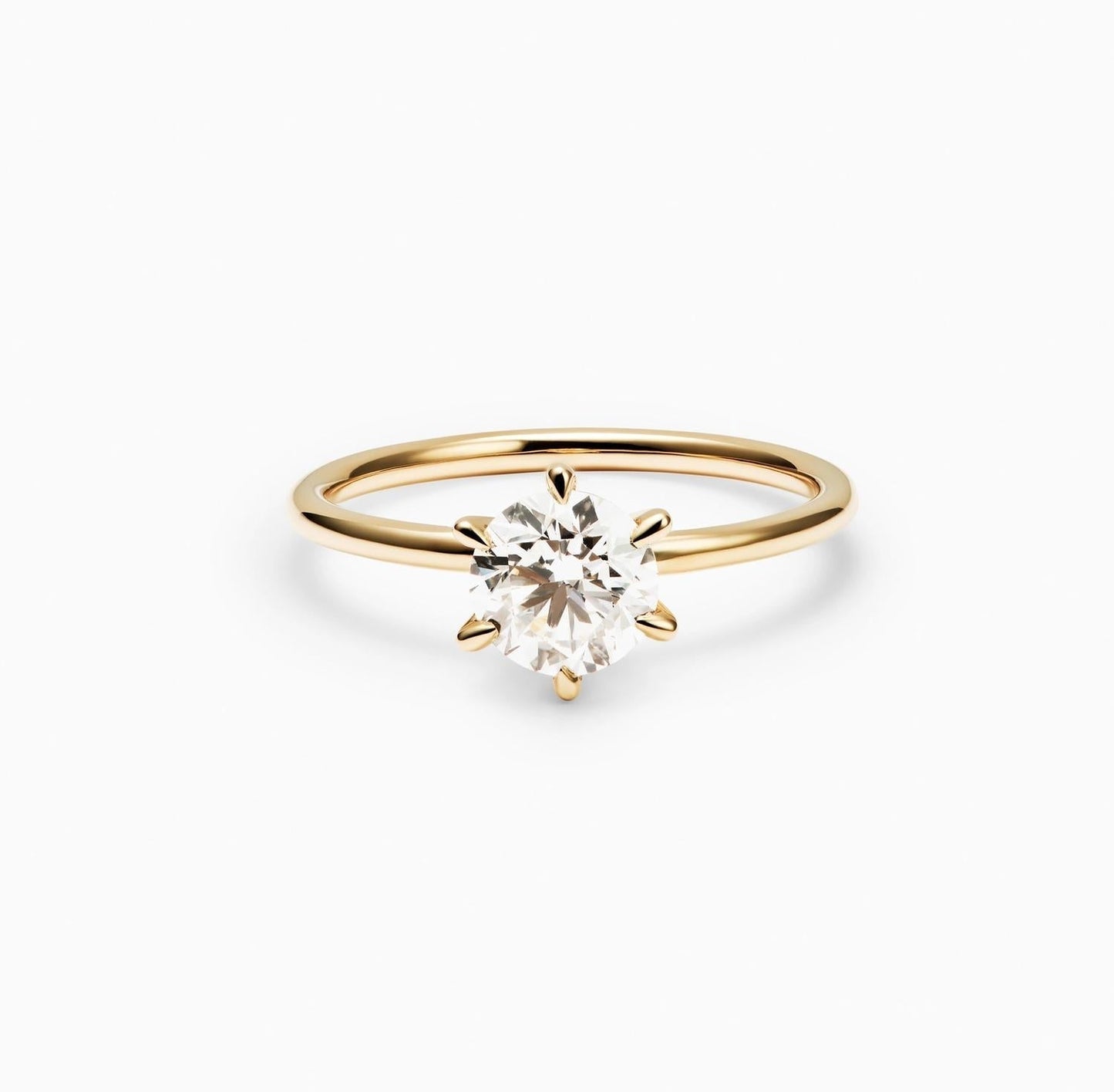 Round Solitaire Lab Grown Diamond Diamond Engagement Ring