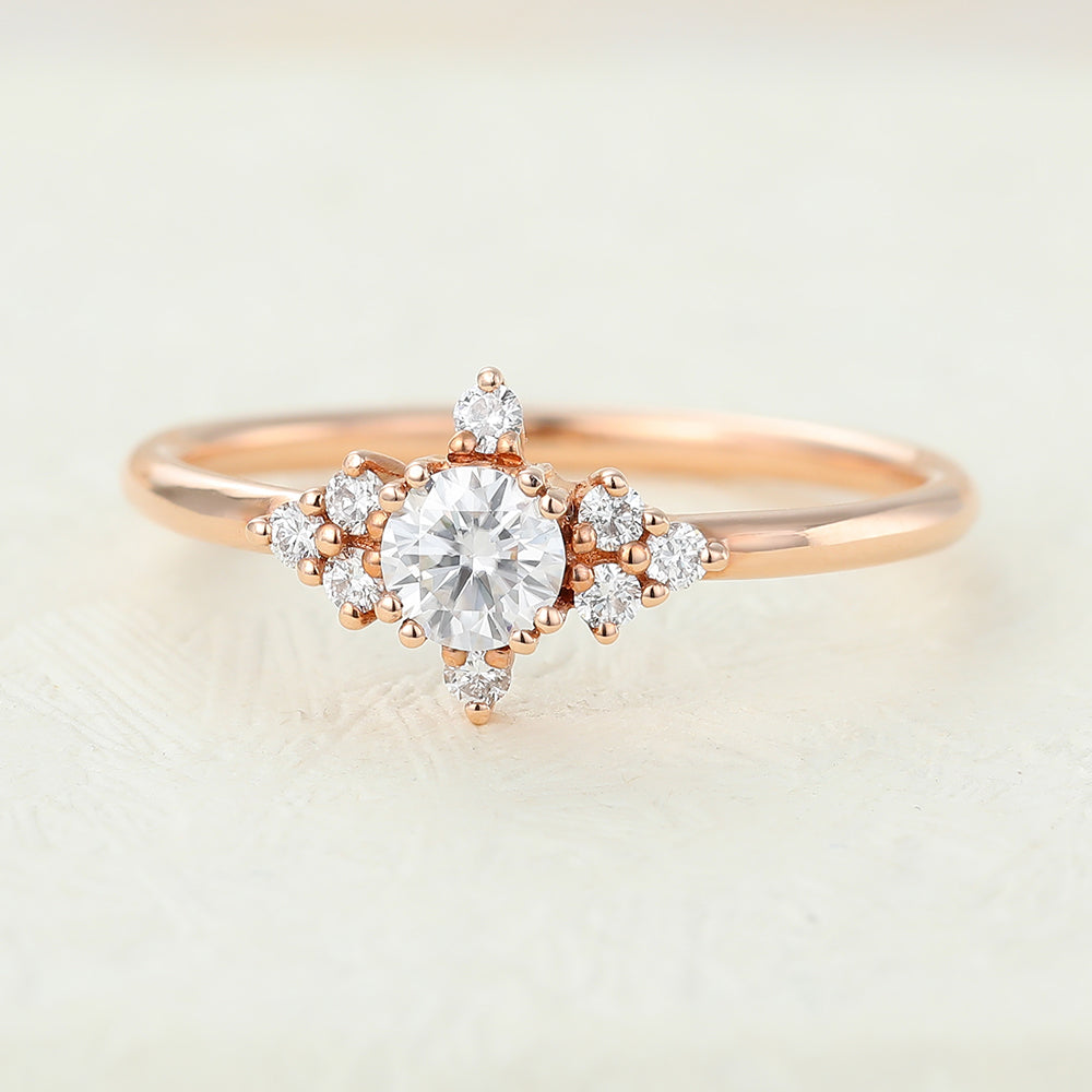 Round Cluster Lab-Grown Diamond Engagement Ring